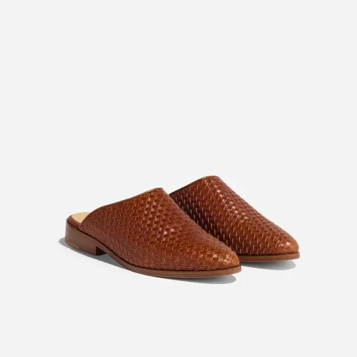 Nisolo Flats and Slip Ons Women Ama Woven Mule Woven Brandy