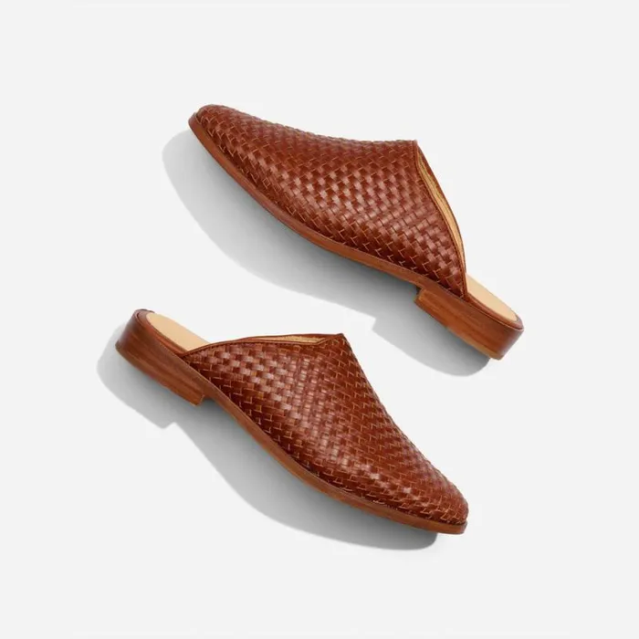 Nisolo Flats and Slip Ons Women Ama Woven Mule Woven Brandy