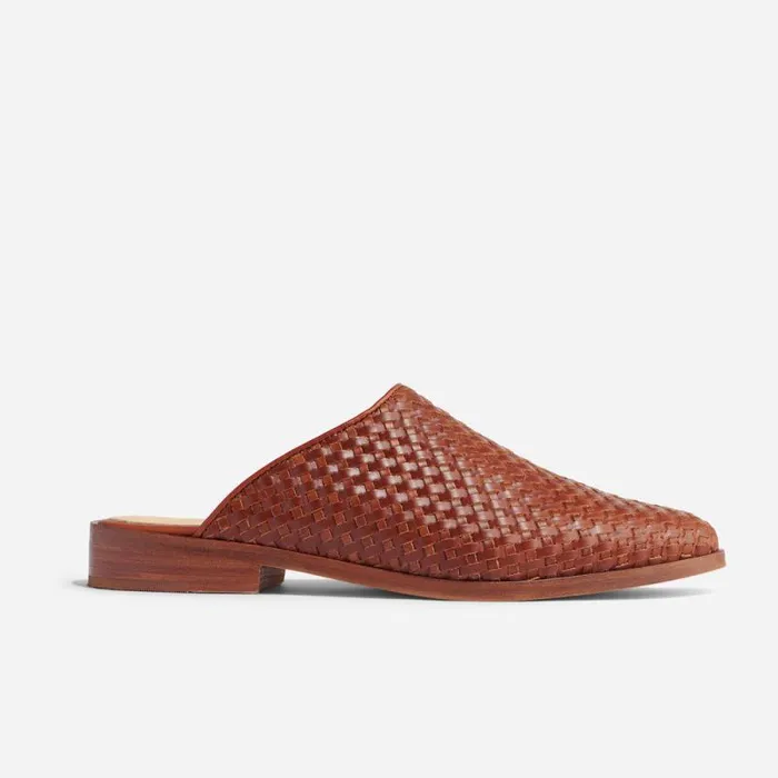 Nisolo Flats and Slip Ons Women Ama Woven Mule Woven Brandy