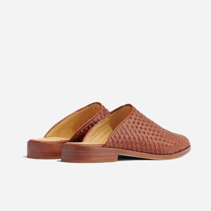 Nisolo Flats and Slip Ons Women Ama Woven Mule Woven Brandy
