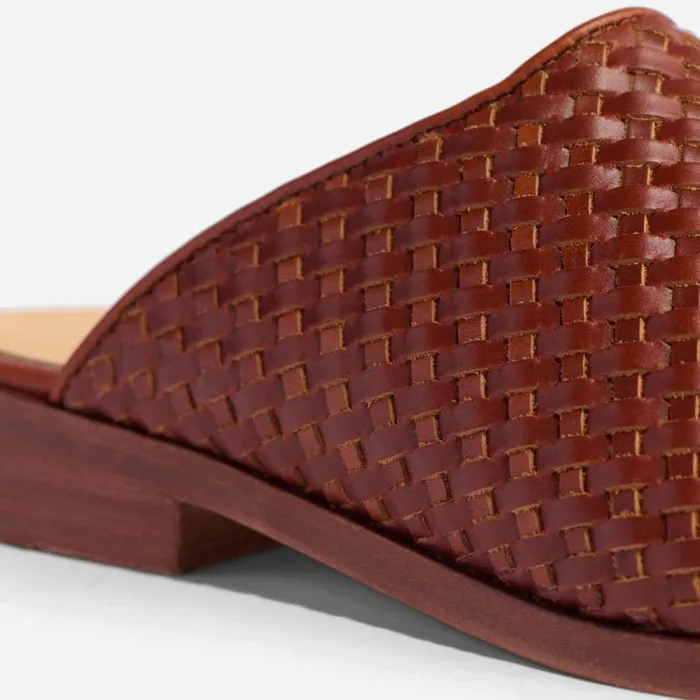 Nisolo Flats and Slip Ons Women Ama Woven Mule Woven Brandy