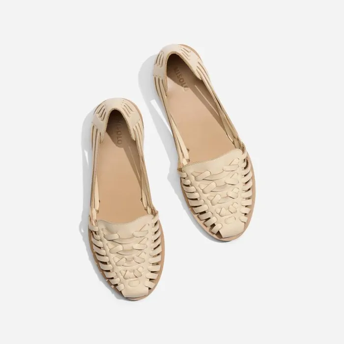 Nisolo Flats and Slip Ons Women Huarache Sandal Bone