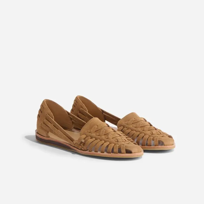 Nisolo Flats and Slip Ons Women Huarache Sandal Caramel