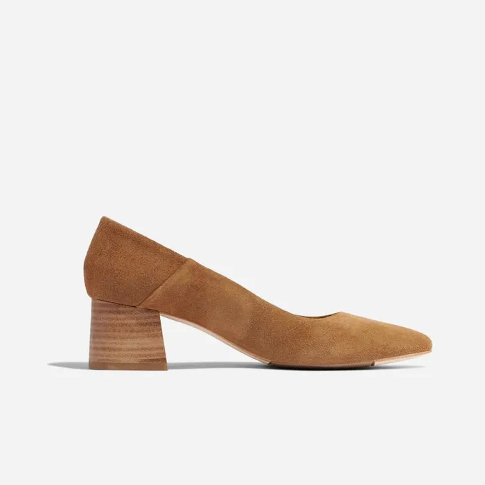 Nisolo Heels Women Fiorela GoTo Mid Heel Taupe Suede Nisolo Heels Women Fiorela GoTo Mid Heel Taupe Suede