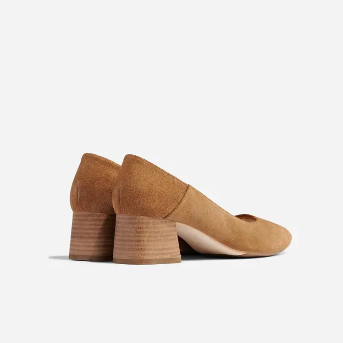 Nisolo Heels Women Fiorela GoTo Mid Heel Taupe Suede Nisolo Heels Women Fiorela GoTo Mid Heel Taupe Suede