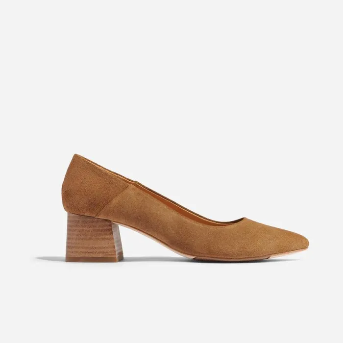 Nisolo Heels Women Fiorela GoTo Mid Heel Taupe Suede Nisolo Heels Women Fiorela GoTo Mid Heel Taupe Suede
