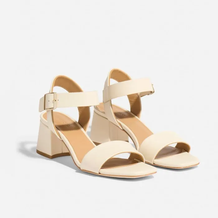 Nisolo Heels Women Stella GoTo Block Heel Sandal Bone