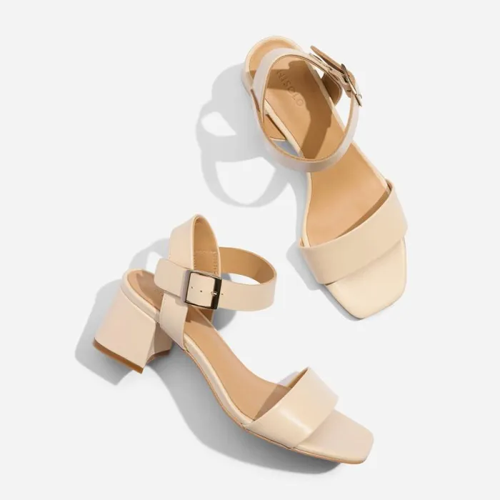Nisolo Heels Women Stella GoTo Block Heel Sandal Bone Nisolo Heels Women Stella GoTo Block Heel Sandal Bone