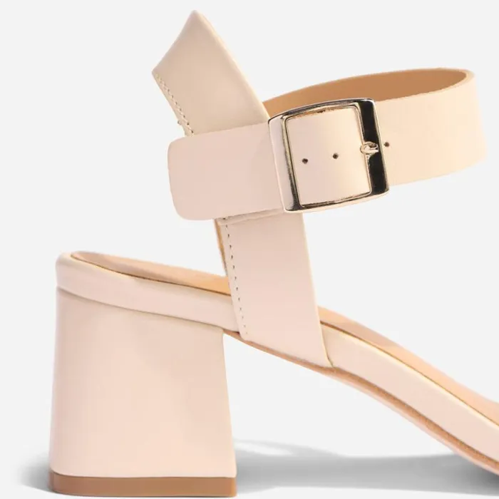 Nisolo Heels Women Stella GoTo Block Heel Sandal Bone Nisolo Heels Women Stella GoTo Block Heel Sandal Bone
