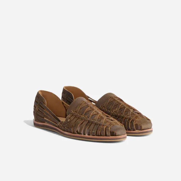 Nisolo Sandals and Slip Ons Men Huarache Sandal Waxed Brown