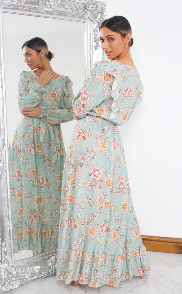 Nola Mint Floral Long Sleeve Gypsy Dress Women Missfiga Maxi Dresses Nola Mint Floral Long Sleeve Gypsy Dress Women Missfiga Maxi Dresses