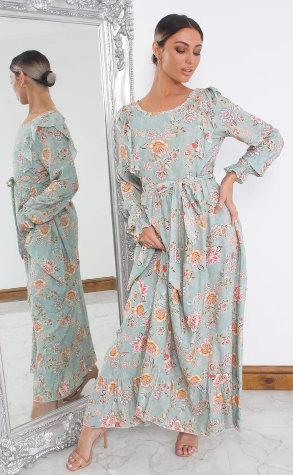 Nola Mint Floral Long Sleeve Gypsy Dress Women Missfiga Maxi Dresses Nola Mint Floral Long Sleeve Gypsy Dress Women Missfiga Maxi Dresses