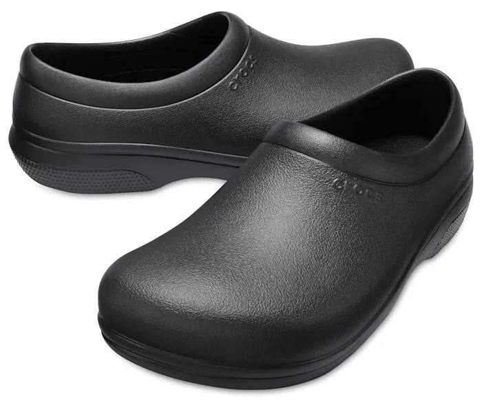On The Clock Work SlipOn Black Women Crocs Clogs