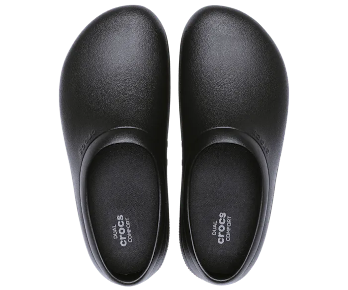 On The Clock Work SlipOn Black Women Crocs Clogs