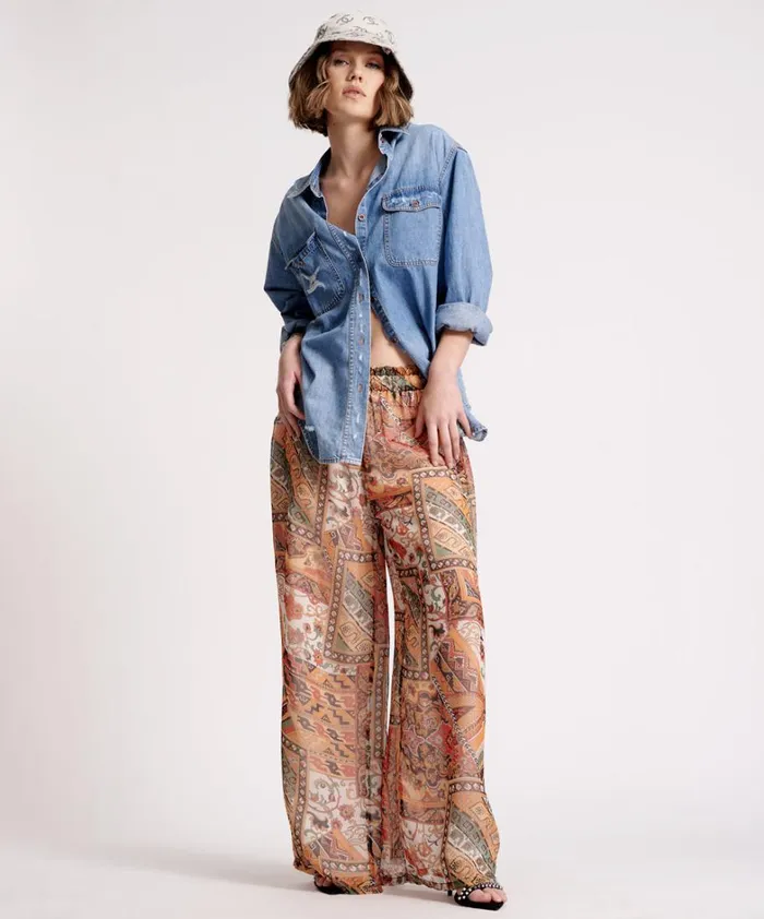 One Teaspoon Bottoms BAZAAR PAISLEY PALAZZO PANTS 8211 Women