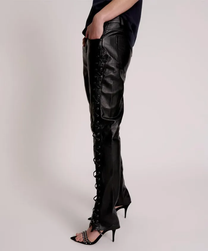 One Teaspoon Bottoms BLACKLIGHT LEATHER LACE UP PANTS 8211 Women One Teaspoon Bottoms BLACKLIGHT LEATHER LACE UP PANTS 8211 Women