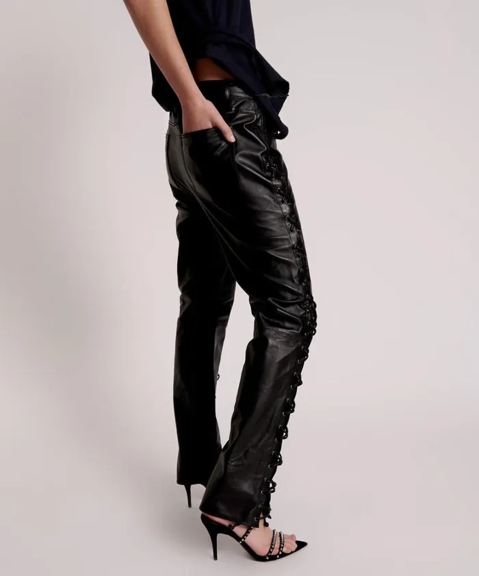 One Teaspoon Bottoms BLACKLIGHT LEATHER LACE UP PANTS 8211 Women One Teaspoon Bottoms BLACKLIGHT LEATHER LACE UP PANTS 8211 Women