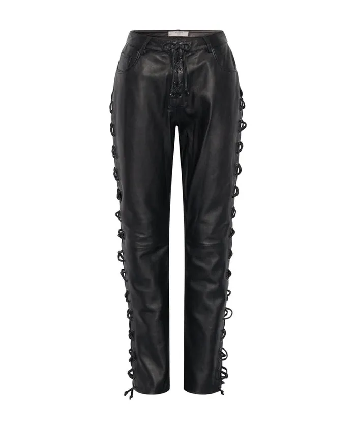 One Teaspoon Bottoms BLACKLIGHT LEATHER LACE UP PANTS 8211 Women One Teaspoon Bottoms BLACKLIGHT LEATHER LACE UP PANTS 8211 Women