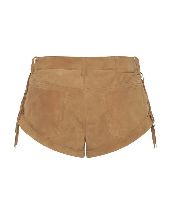 One Teaspoon Bottoms FRINGED BANDITS LOW WAIST SUEDE SHORT 8211 Women