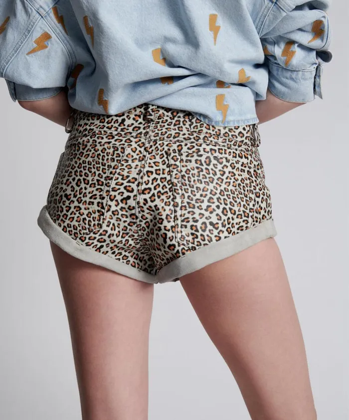 One Teaspoon Bottoms LEOPARD PRINT LEATHER LOW WAIST BANDITS 8211 Women