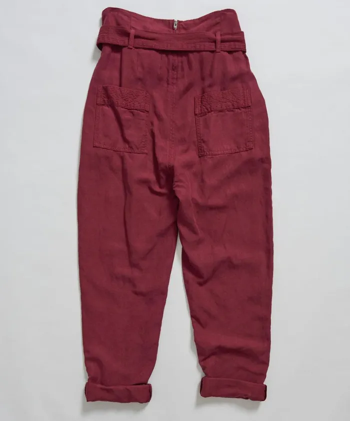 One Teaspoon Bottoms OXBLOOD LINEN HIGH WAIST SOHO PANTS 8211 Women