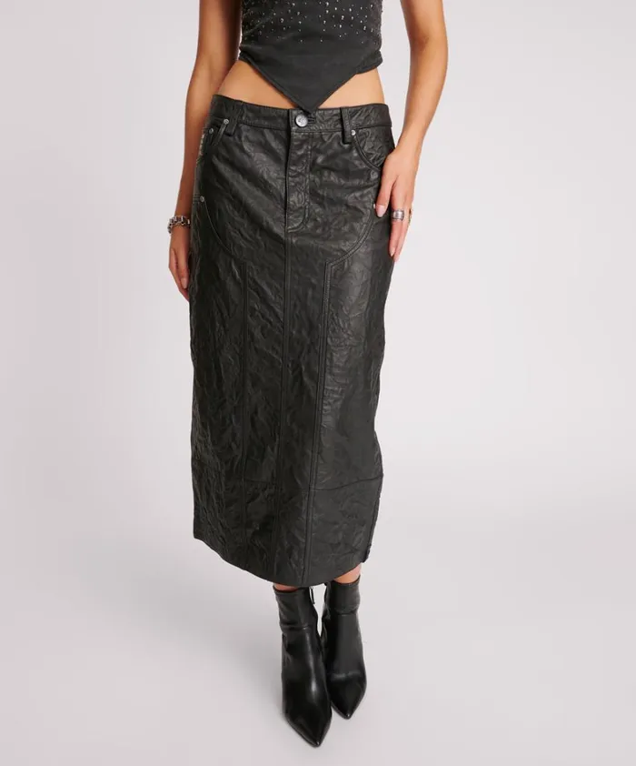 One Teaspoon Bottoms TEXTURED LEATHER CASSIDY LEATHER SKIRT 8211 Women
