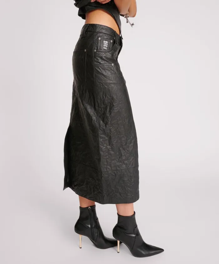 One Teaspoon Bottoms TEXTURED LEATHER CASSIDY LEATHER SKIRT 8211 Women
