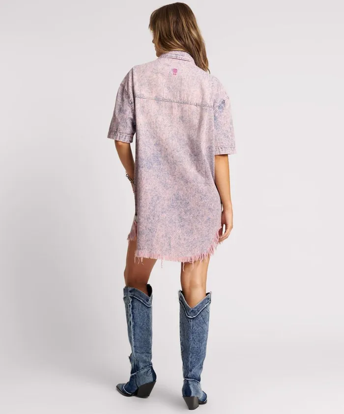 One Teaspoon Denim Dresses CANDY ACID PARIS DENIM SHIRT DRESS 8211 Women One Teaspoon Denim Dresses CANDY ACID PARIS DENIM SHIRT DRESS 8211 Women