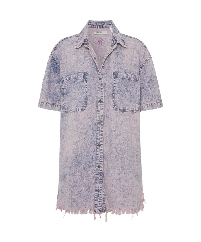 One Teaspoon Denim Dresses CANDY ACID PARIS DENIM SHIRT DRESS 8211 Women One Teaspoon Denim Dresses CANDY ACID PARIS DENIM SHIRT DRESS 8211 Women