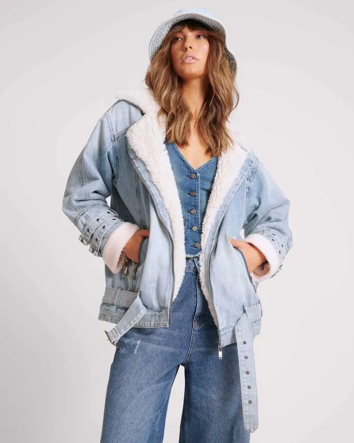 One Teaspoon Denim Jackets SALTY DOG DENIM AVIATOR JACKET 8211 Women