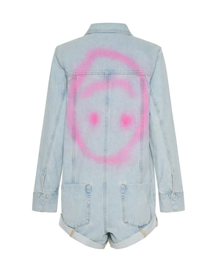 One Teaspoon Denim Jumpsuits BEST BLUE SMILEY CARGO PROPHECY JUMPSUIT 8211 Women
