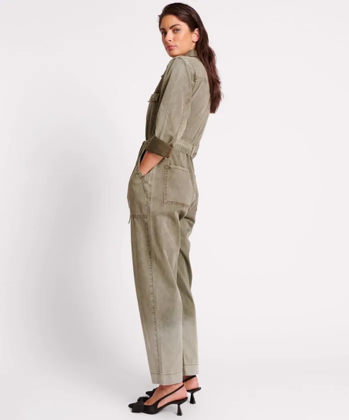 One Teaspoon Denim Jumpsuits OLD KHAKI CLAUDIA OVERALLS 8211 Women