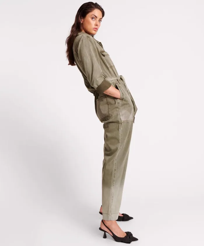 One Teaspoon Denim Jumpsuits OLD KHAKI CLAUDIA OVERALLS 8211 Women