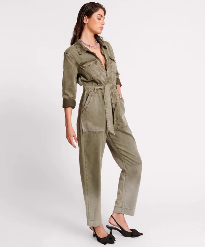One Teaspoon Denim Jumpsuits OLD KHAKI CLAUDIA OVERALLS 8211 Women