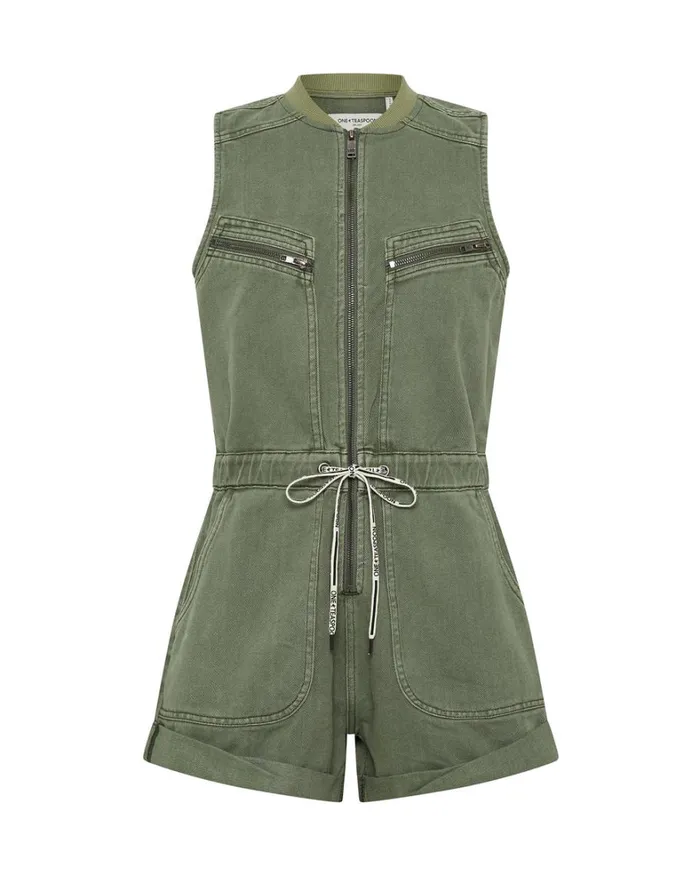 One Teaspoon Denim Jumpsuits SUPER KHAKI LILLY DENIM JUMPSUIT 8211 Women One Teaspoon Denim Jumpsuits SUPER KHAKI LILLY DENIM JUMPSUIT 8211 Women