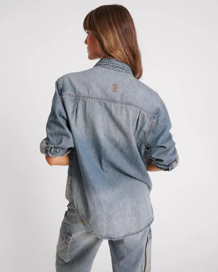 One Teaspoon Denim Tops DIRTY BLUE EVERYDAY DENIM SHIRT 8211 Women One Teaspoon Denim Tops DIRTY BLUE EVERYDAY DENIM SHIRT 8211 Women