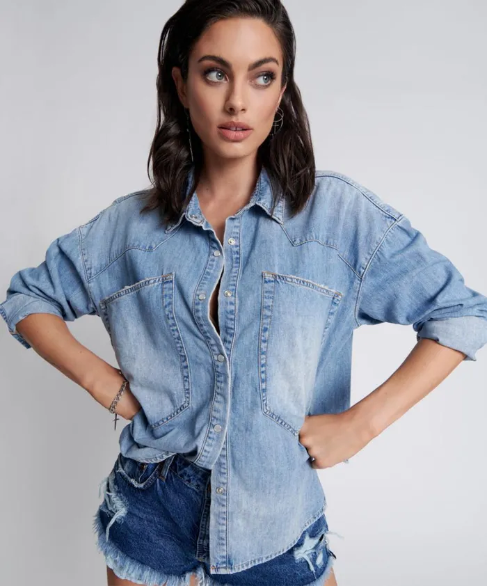 One Teaspoon Denim Tops REVOLVER OVERSIZED DENIM SHIRT 8211 Women