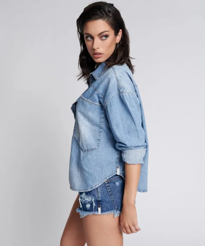 One Teaspoon Denim Tops REVOLVER OVERSIZED DENIM SHIRT 8211 Women