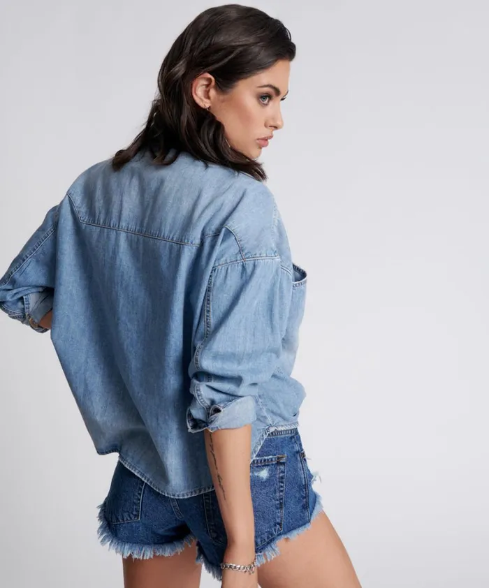 One Teaspoon Denim Tops REVOLVER OVERSIZED DENIM SHIRT 8211 Women
