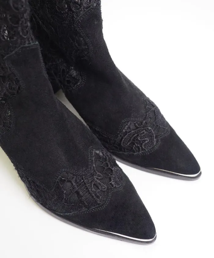 One Teaspoon Footwear BLACK LACE SANDERSON BOOT 8211 Women One Teaspoon Footwear BLACK LACE SANDERSON BOOT 8211 Women