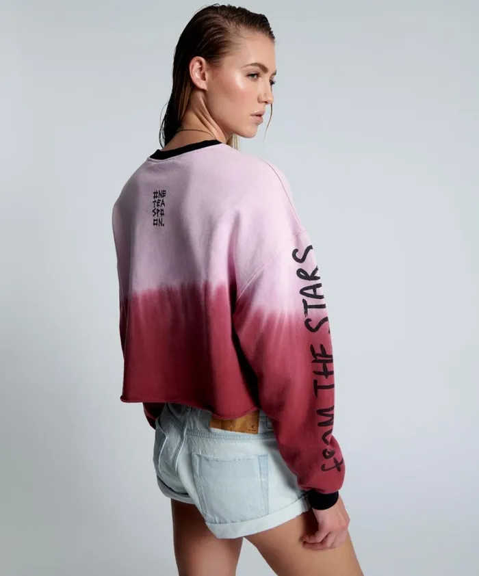 One Teaspoon Hoodies And Sweats FROM THE STARS DIPPED CROPPED SWEATER 8211 Women