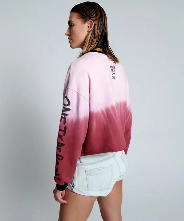 One Teaspoon Hoodies And Sweats FROM THE STARS DIPPED CROPPED SWEATER 8211 Women