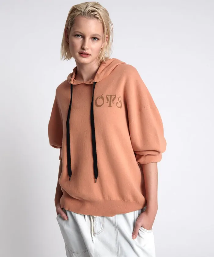 One Teaspoon Hoodies And Sweats OTS RECOVERY HOODY BROWN 8211 Women