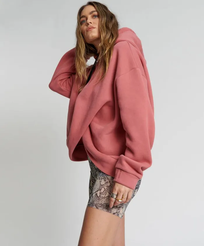 One Teaspoon Hoodies And Sweats RED VELVET LUXE TWISTED HOODY 8211 Women