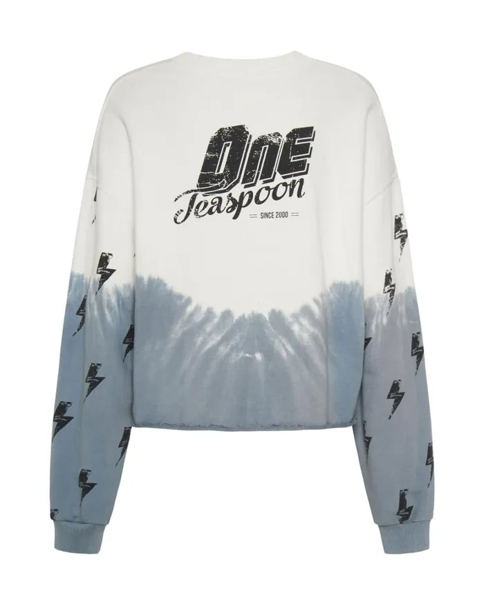 One Teaspoon Hoodies And Sweats SMOKE AND LIGHTNING CROPPED SWEATER 8211 Women One Teaspoon Hoodies And Sweats SMOKE AND LIGHTNING CROPPED SWEATER 8211 Women