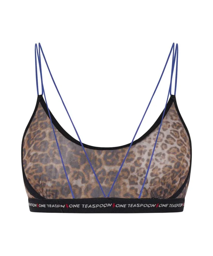One Teaspoon Intimates ANIMAL MESH LOLA BRALETTE 8211 Women