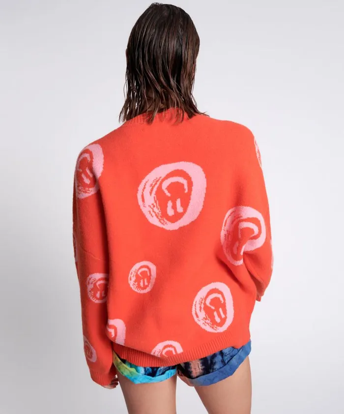 One Teaspoon Knitwear ALL OVER SMILEY KNIT SWEATER 8211 Women One Teaspoon Knitwear ALL OVER SMILEY KNIT SWEATER 8211 Women