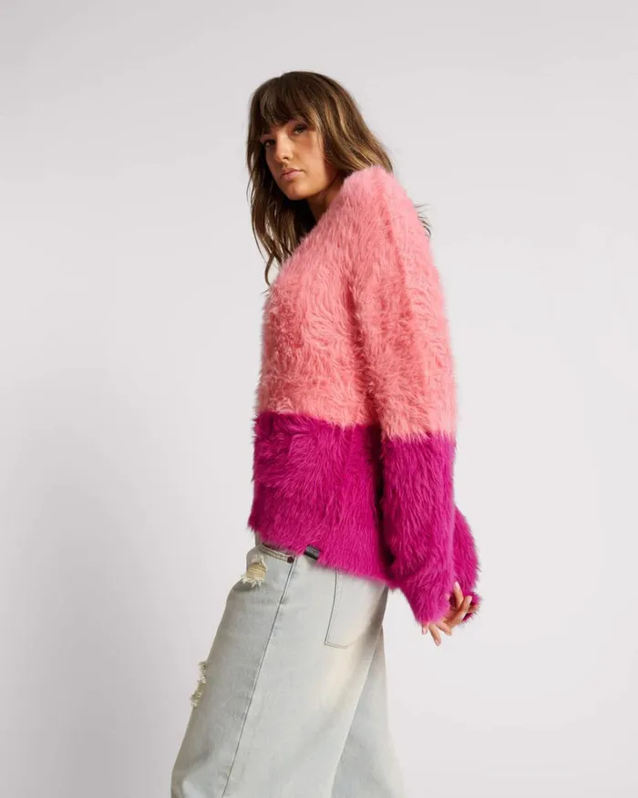 One Teaspoon Knitwear FLUFFY COLOUR BLOCK SWEATER 8211 Women One Teaspoon Knitwear FLUFFY COLOUR BLOCK SWEATER 8211 Women