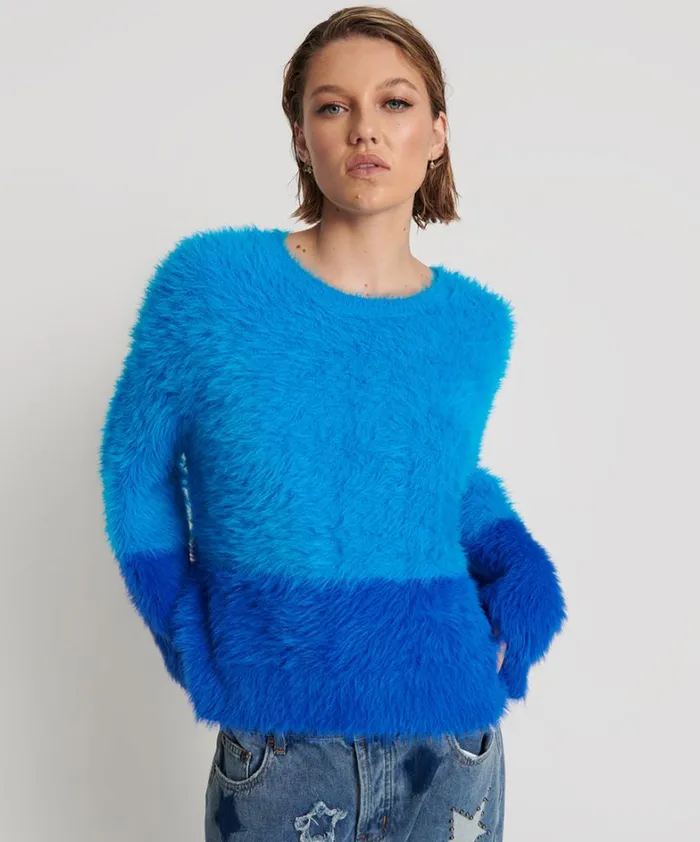 One Teaspoon Knitwear FLUFFY COLOUR BLOCKED SWEATER 8211 Women