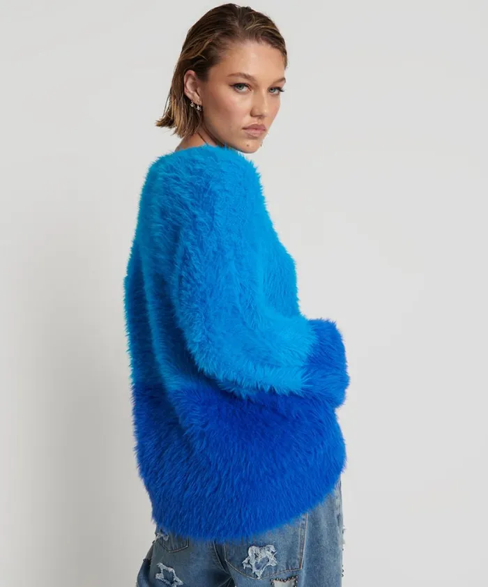One Teaspoon Knitwear FLUFFY COLOUR BLOCKED SWEATER 8211 Women